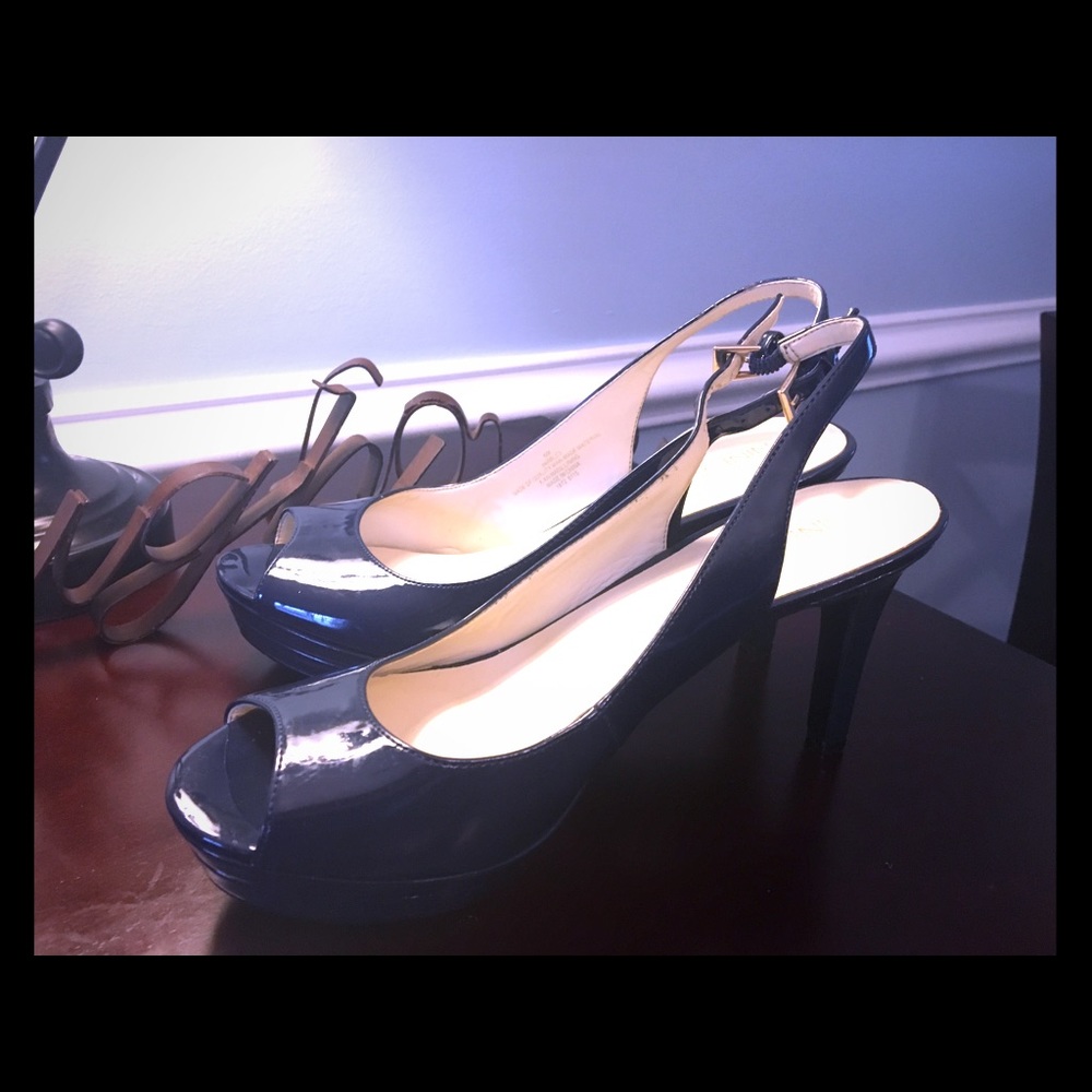Nine West sling back pumps navy blue